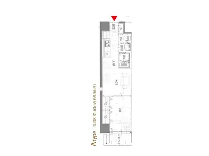 RESPIRE与野(1LDK/5階)の間取り写真