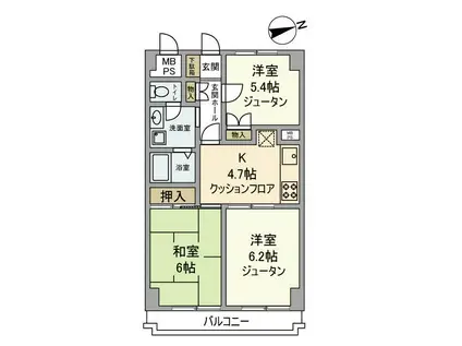 溝の口ローヤルコーポ(3K/2階)の間取り写真