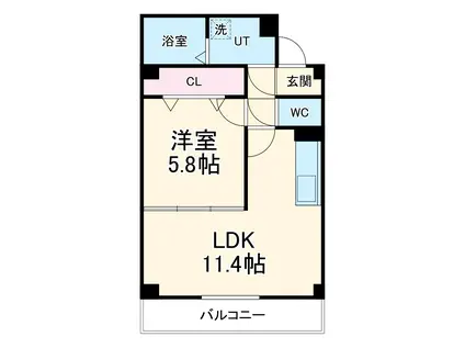 COQ GASSEAU(1LDK/2階)の間取り写真