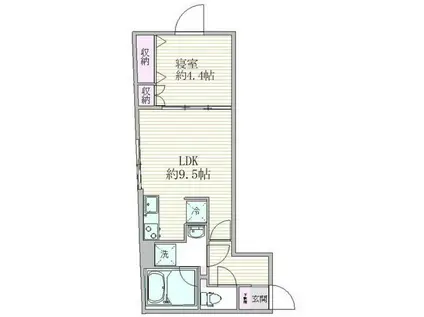 エスジーコート東武練馬(1K/4階)の間取り写真