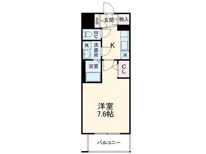 エスリード今池アヴェール(1K/5階)の間取り写真