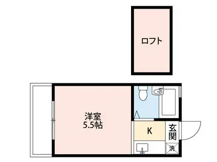 サニーハイツ(1K/2階)の間取り写真
