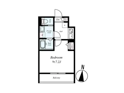 GRADUSかしわ台(1K/2階)の間取り写真