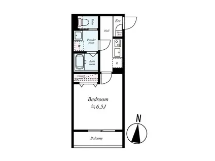 GRADUSかしわ台(1K/1階)の間取り写真