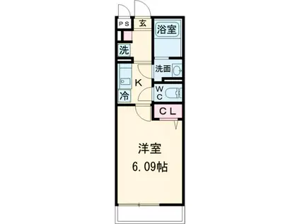 リブリ・赤塚(1K/1階)の間取り写真