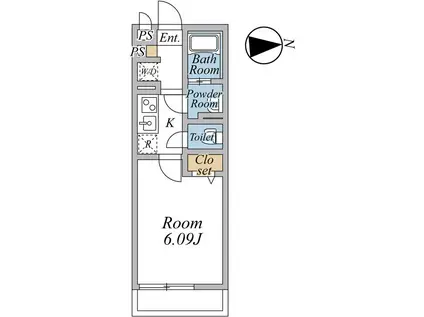 リブリ・赤塚(1K/3階)の間取り写真
