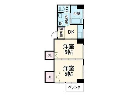 クロノス習志野台ノース(2K/4階)の間取り写真