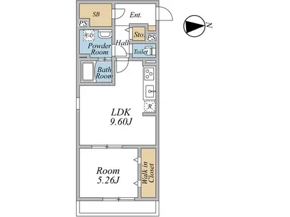 リブリ・赤塚(1LDK/3階)の間取り写真