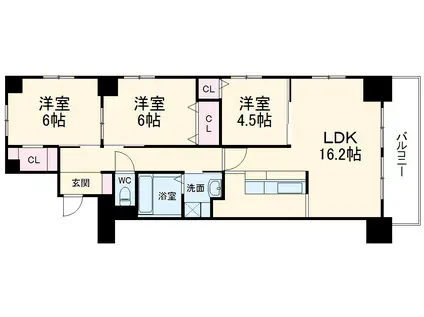 メゾン政喜Ⅰ(2LDK/3階)の間取り写真