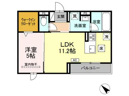 D-AVANCE柱六番町Ⅰ(1LDK/3階)の間取り写真