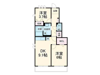 CONTRAIL(2DK/1階)の間取り写真