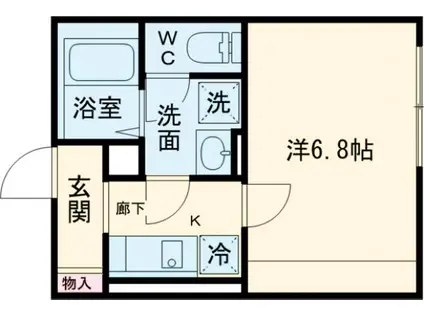 イクシオ江戸川Ⅱ(1K/1階)の間取り写真