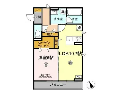 SERENVITA富士崎(1LDK/3階)の間取り写真