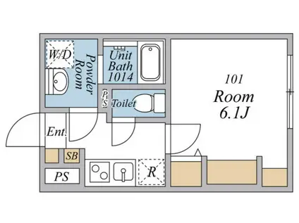リブリ・清瀬Ⅱ(1K/2階)の間取り写真