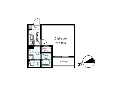 GRADUS川越Ⅲ(1K/3階)の間取り写真