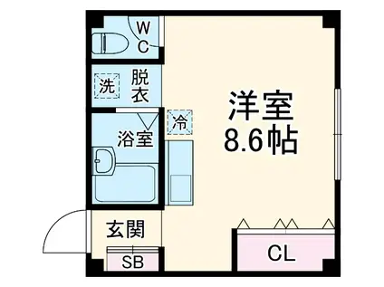 西武鉄道新宿線 新所沢駅 徒歩2分 2階建 築50年(ワンルーム/2階)の間取り写真