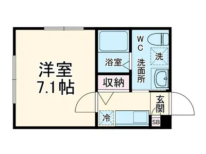 CHAINON津田沼(1K/2階)の間取り写真