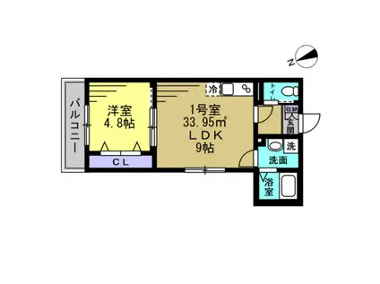 グレースコートXI(1LDK/2階)の間取り写真