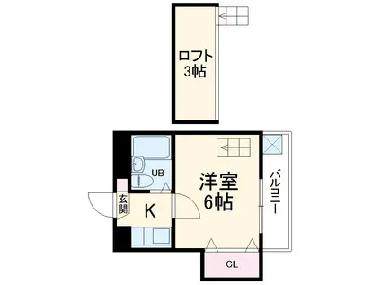 GM八田(1K/1階)の間取り写真