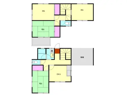 小田急電鉄小田原線 螢田駅 徒歩4分 2階建 築33年(4DK)の間取り写真
