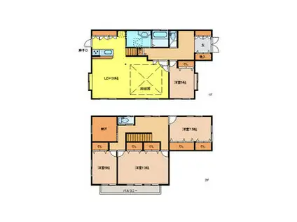 名鉄犬山線 岩倉駅(愛知) 徒歩4分 2階建 築22年(4LDK)の間取り写真