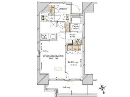 ブランシエスタ飯田橋(1LDK/9階)の間取り写真