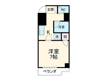 GIOVANE鄕橋(1K/3階)の間取り写真