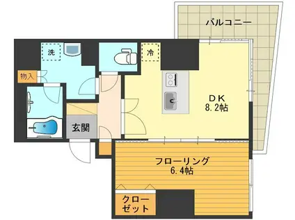 シャーメゾンステージ日野(1LDK/10階)の間取り写真