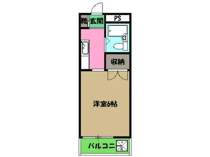 ハイム寺町(ワンルーム/4階)の間取り写真