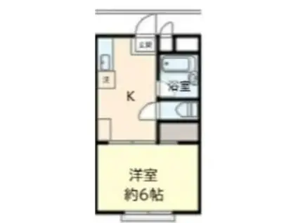 サンシャレ—西八(1K/2階)の間取り写真