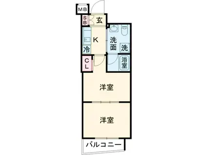 ラフィスタ志村坂上Ⅲ(2K/5階)の間取り写真