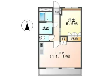 ノーザンハイム(1LDK/2階)の間取り写真