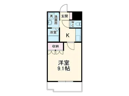 CASA 東雲(1K/2階)の間取り写真