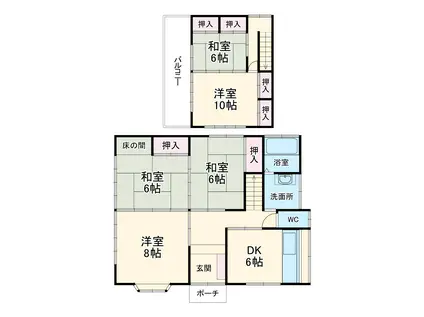 埼玉新都市交通 志久駅 徒歩4分 2階建 築35年(5DK)の間取り写真