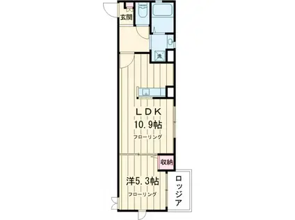 ホワイトスプライト(1LDK/2階)の間取り写真