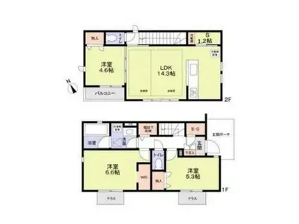 中央本線 三鷹駅 徒歩11分 2階建 築1年(3SLDK)の間取り写真