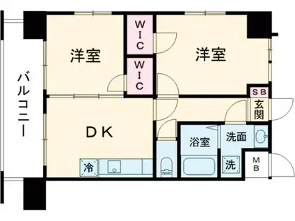 LA FASE FELIZ(2DK/11階)の間取り写真