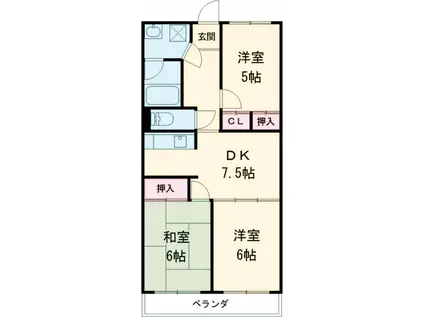 ルミエールマゴジ2(3DK/4階)の間取り写真