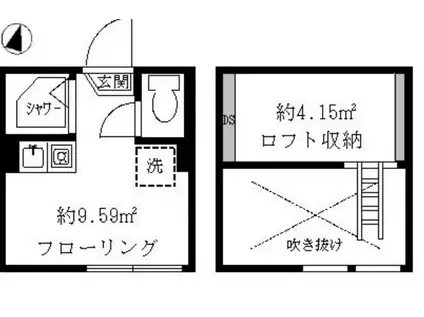 ティ・アーモフェザー(ワンルーム/1階)の間取り写真