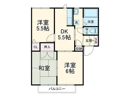 エクセルメゾン(3DK/1階)の間取り写真