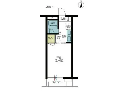 マーシャルハイツ杉並1号棟(1K/1階)の間取り写真