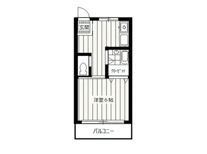 ハイム片倉Ⅱ(1K/2階)の間取り写真