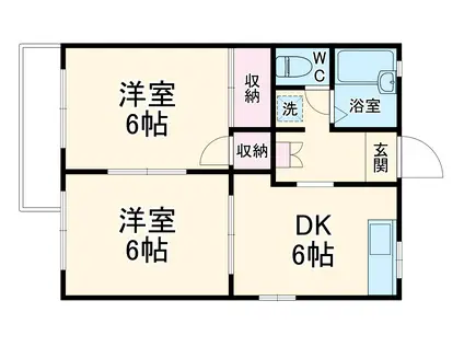 アークガーデン和合(2DK/2階)の間取り写真