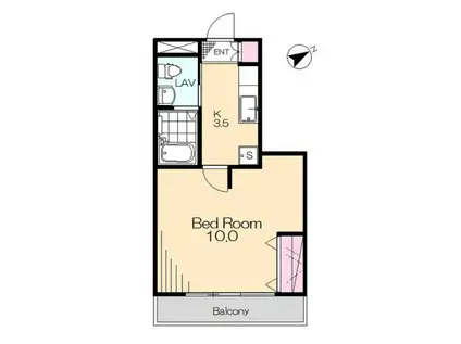 アパートメントありがとう(1K/2階)の間取り写真