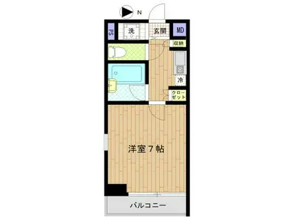 ミッテルⅡ(1K/9階)の間取り写真
