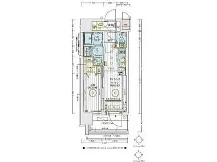 エステムコート名古屋サウスネクスト(1DK/8階)の間取り写真