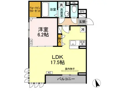 D-ROOM里町(1LDK/2階)の間取り写真