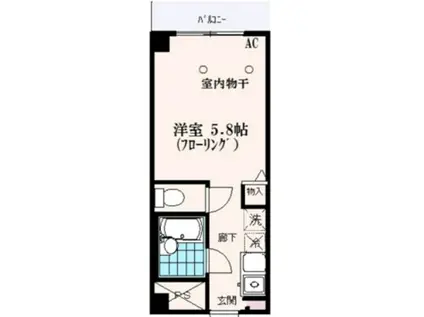 EIGHTYEIGHTタチカワ(ワンルーム/2階)の間取り写真