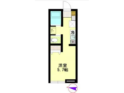 ラテール武蔵野(ワンルーム/1階)の間取り写真