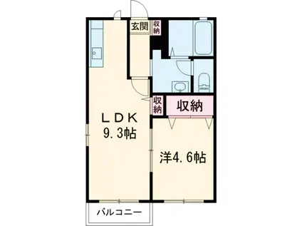 プランドール(1LDK/1階)の間取り写真